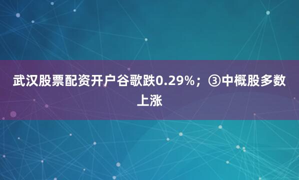 武汉股票配资开户谷歌跌0.29%；③中概股多数上涨